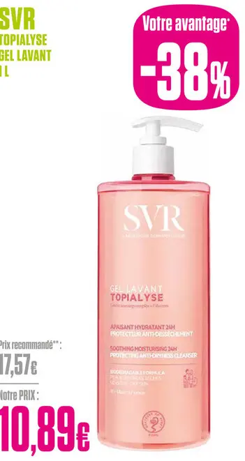Offre: SVR Topialyse Gel Lavant 1L - SVR