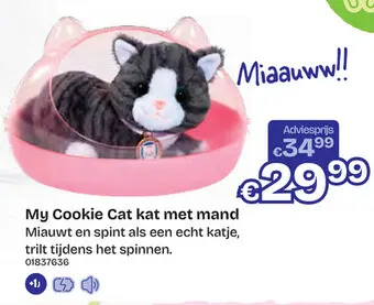 Aanbieding: My Cookie Cat kat met mand