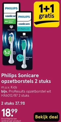 Aanbieding: Sonicare opzetborstels 2 stuks