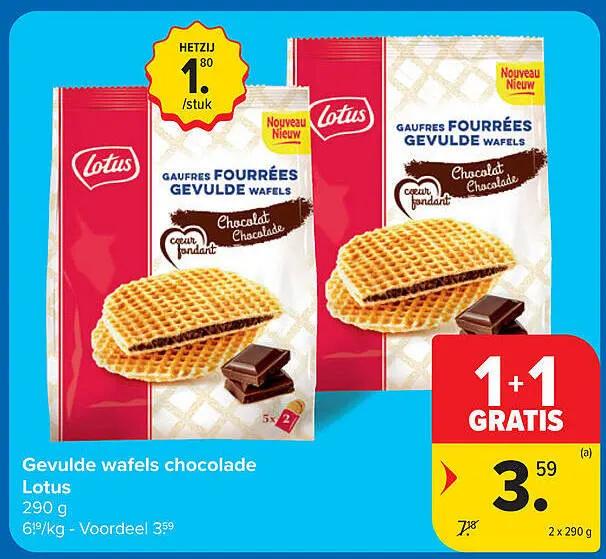 Promotie: Gevulde wafels chocolade