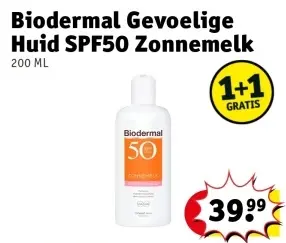 Aanbieding: Biodermal Gevoelige Huid SPF50 Zonnemelk