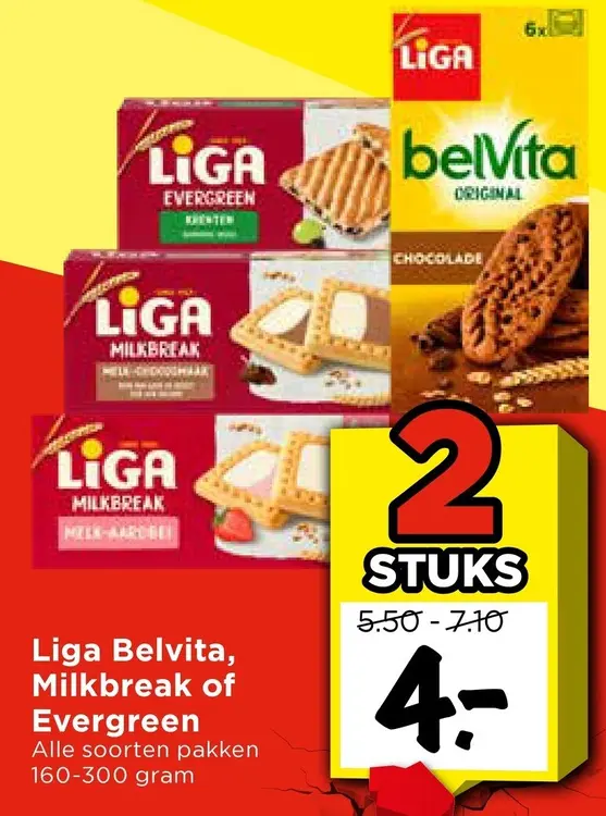 Aanbieding: Belvita, Milkbreak of Evergreen