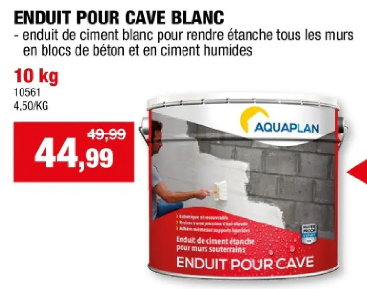 Offre: Enduit pour cave blanc