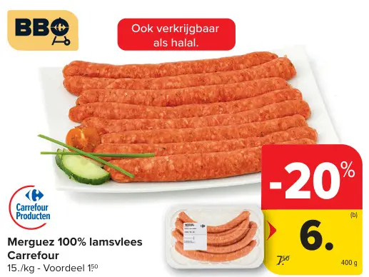 Promotie: Merguez 100% lamsvlees