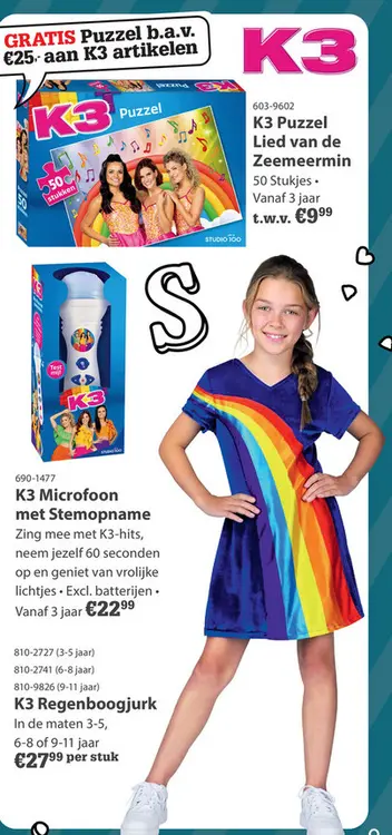 Aanbieding: K3 zeemeerminjurk puzzel 50st