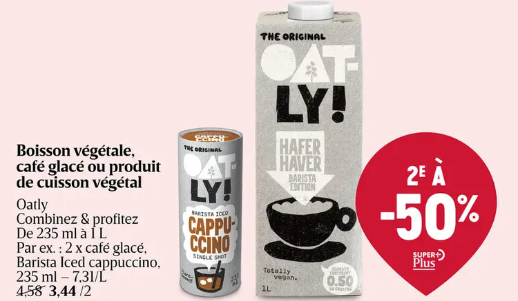 Offre: Boisson végétale, cafe glacé ou produit de cuisson végétal