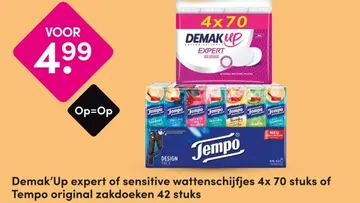 Aanbieding: Demak'Up expert of sensitive wattenschijfjes 