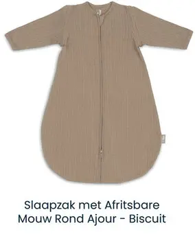 Aanbieding: Slaapzak Jollein Afritsbare Mouw Ajour Biscuit 70cm