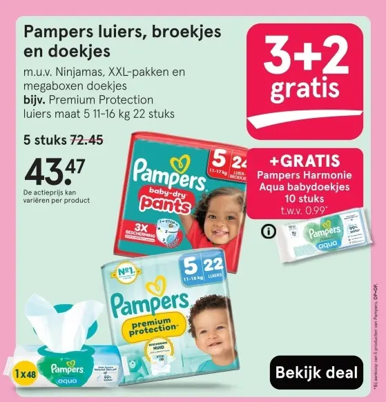 Aanbieding: luiers, broekjes en doekjes