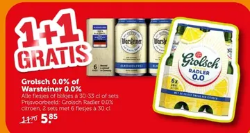 Aanbieding: Grolsch 0.0% of Warsteiner 0.0%
