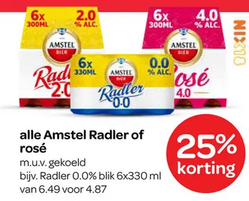 Aanbieding: alle Amstel Radler of rosé