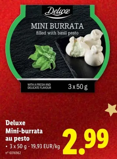 Offre: Mini-burrata au pesto