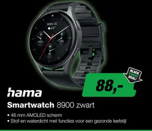 Aanbieding: Hama 8900 Smartwatch - Zwart