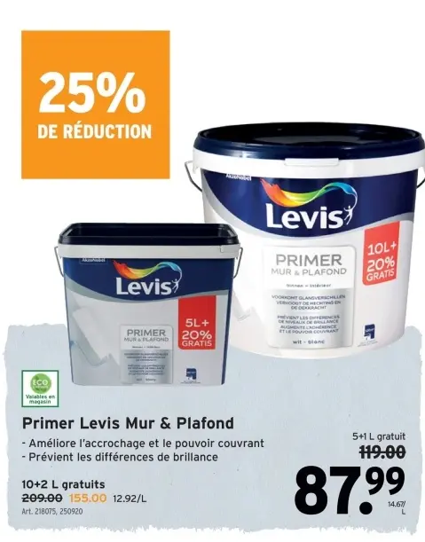 Offre: Primer Levis Mur & Plafond