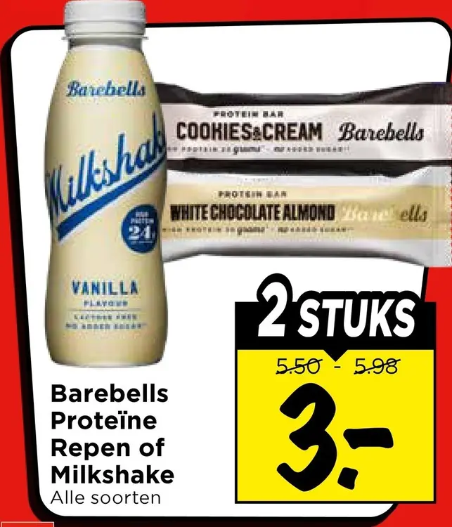 Aanbieding: Proteïne Repen of Milkshake