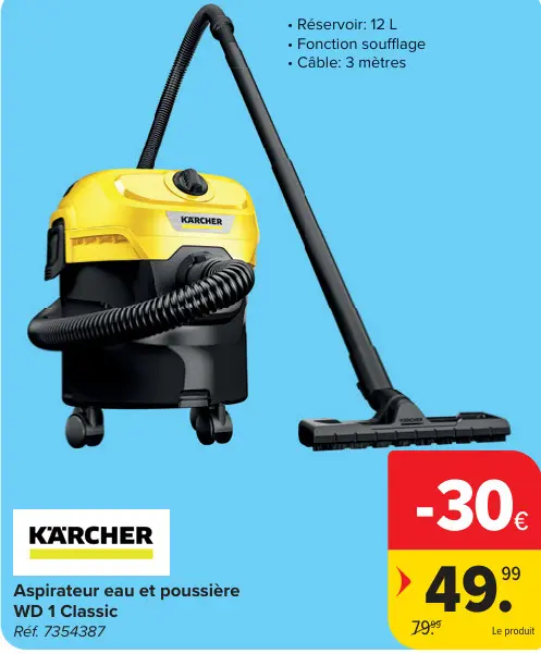 Offre: Aspirateur eau et poussière WD 1 Classic