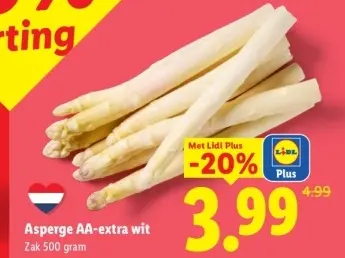 Aanbieding: Asperge AA-extra wit