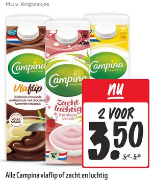 Aanbieding: Campina vlaflip of zacht en luchtig