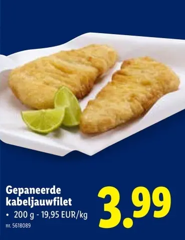 Aanbieding: Gepaneerde kabeljauwfilet