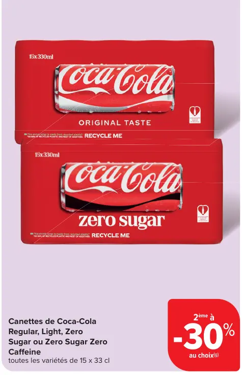 Offre: Canettes de Coca-Cola
