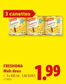 Offre: Maïs doux
