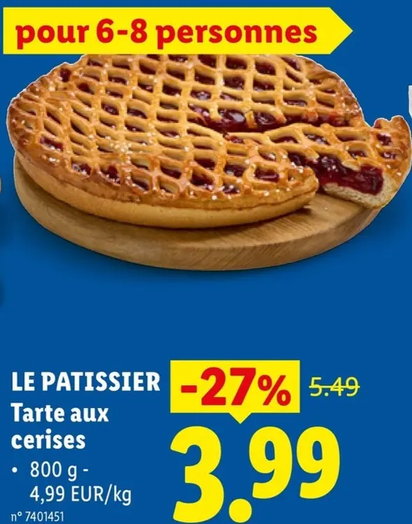 Offre: Tarte aux cerises