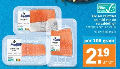 Aanbieding: Zalmfilet op huid