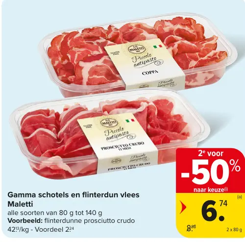 Promotie: Gamma schotels en flinterdun vlees