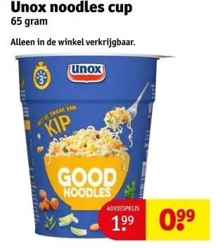 Aanbieding: Unox noodles cup