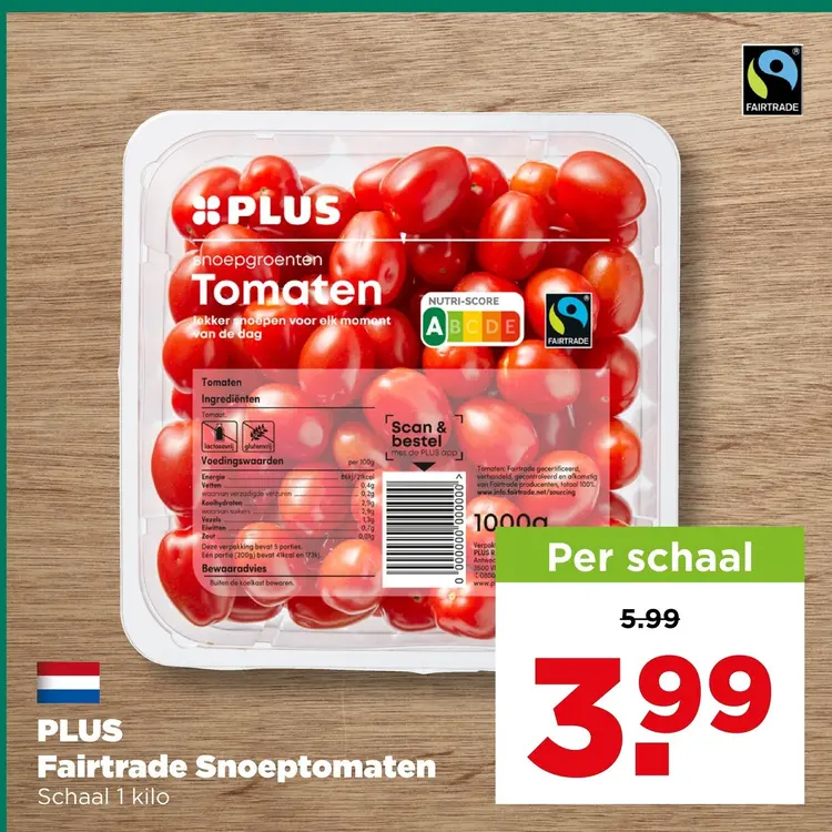 Aanbieding: PLUS Fairtrade Snoeptomaten