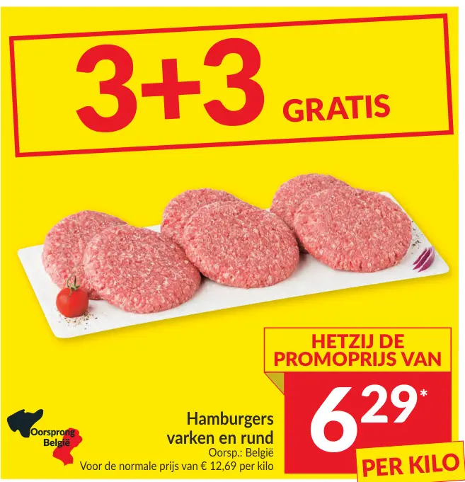 Promotie: Hamburgers varken en rund