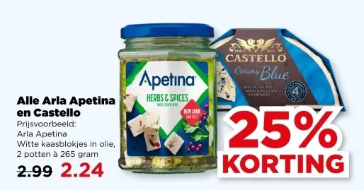 Aanbieding: Arla Apetina en Castello