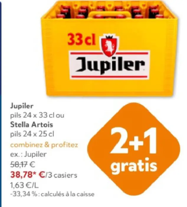 Offre: Jupiler ou Stella Artois