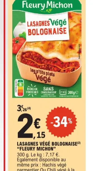 Offre: Lasagnes végé bolognaise