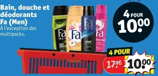 Offre: Bain, douche et déodorants