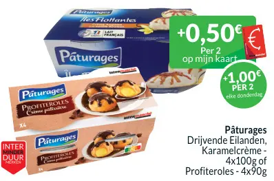 Promotie: Drijvende Eilanden, Karamelcrème of Profiteroles
