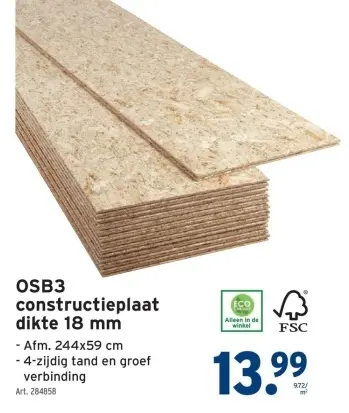 Promotie: OSB3 constructieplaat