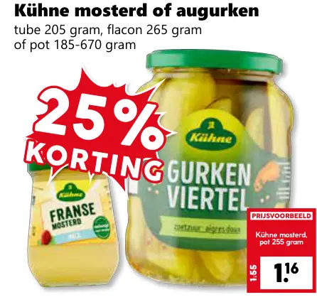 Aanbieding: Kühne mosterd of augurken