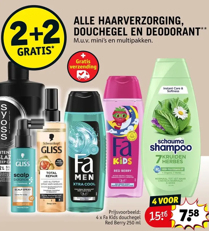 Promotie: Haarverzorging, douchegel en deodorant