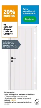 Aanbieding: Solid schilderdeur met gegroefde lijnen