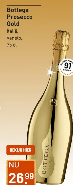 Aanbieding: Bottega Prosecco Gold 75CL