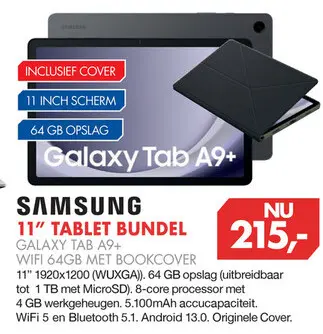 Aanbieding: Samsung 11" tablet bundel Galaxy Tab a9+ wifi