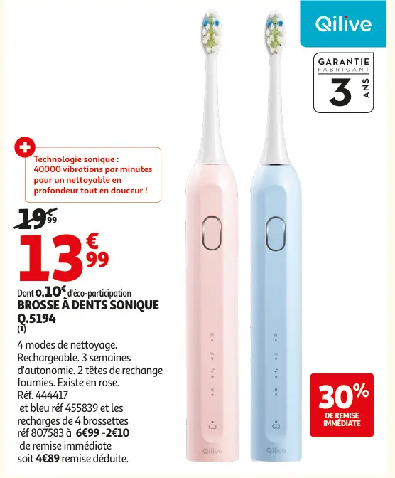Promotie: Brosse à dents sonique
