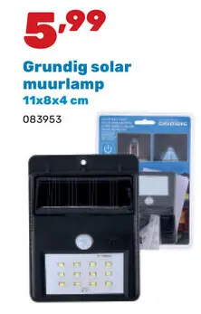 Promotie: Grundig solar muurlamp