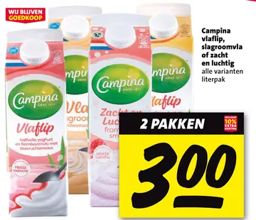 Aanbieding: Campina vlaflip, slagroomvla of zacht en luchtig