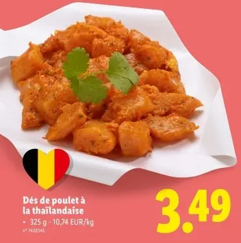 Offre: Dés de poulet à la thaïlandaise