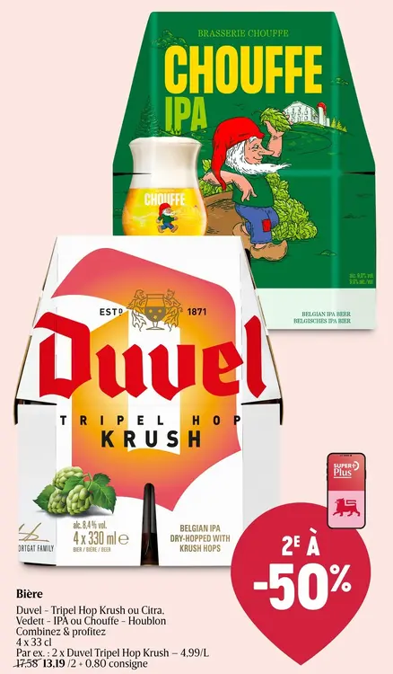 Offre: Duvel - Tripel Hop Krush ou Citra, Vedett - I