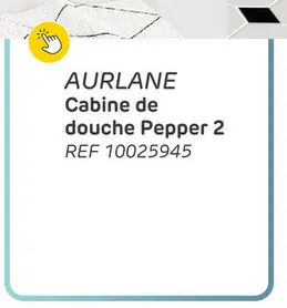 Offre: Cabine de douche aurlane pepper 2 noir 85x85x230cm