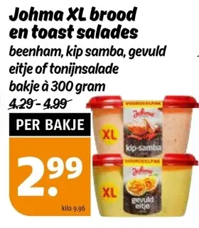 Aanbieding: Johma XL brood en toast salades
