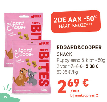 Aanbieding: EDGARD&COOPER SNACK Puppy eend & kip*